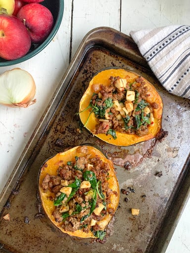 acorn squash with sausage