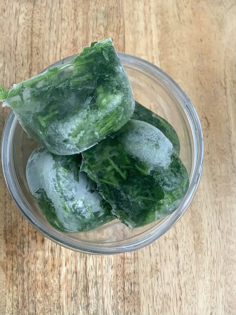 frozen herb ice cubes. 