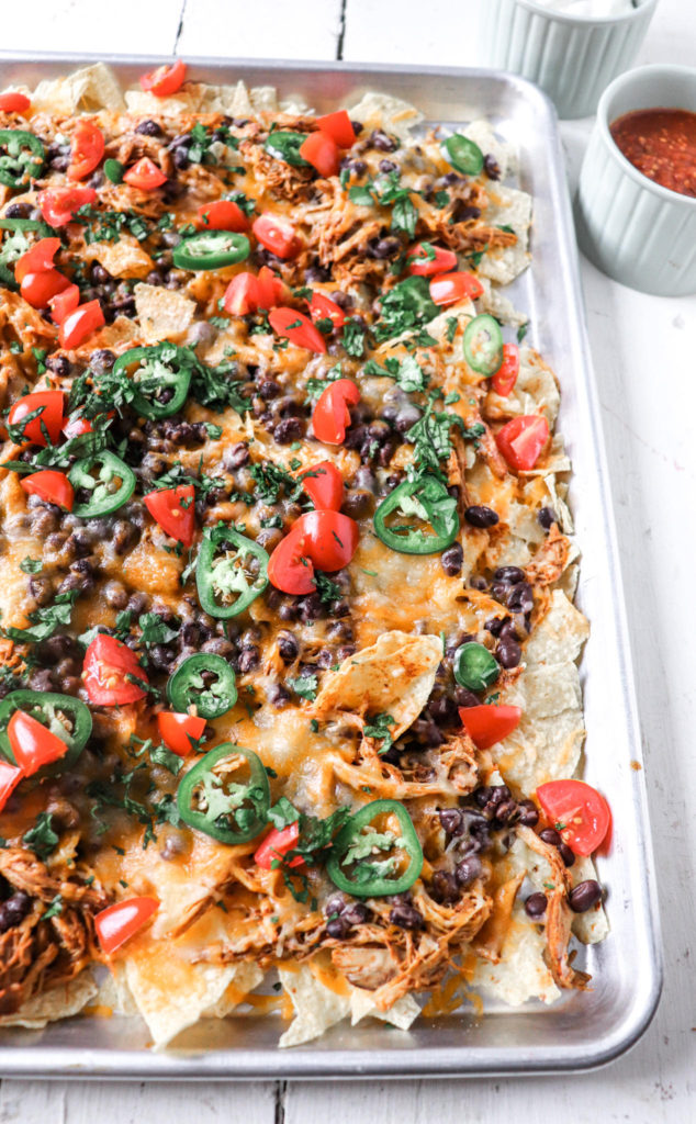 Instant Pot Taco Chicken Thighs for Sheet Pan Nachos