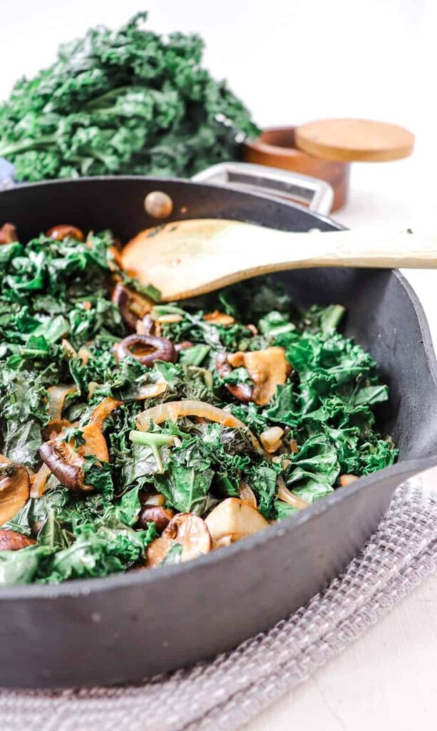 Sautéed Kale with Mushrooms