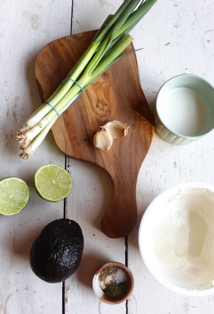 ingredients for avocado ranch dressing