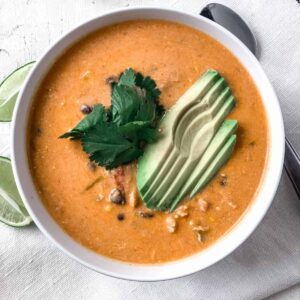 instant pot chicken enchilada soup featured