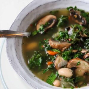 kale mushroom soup featured