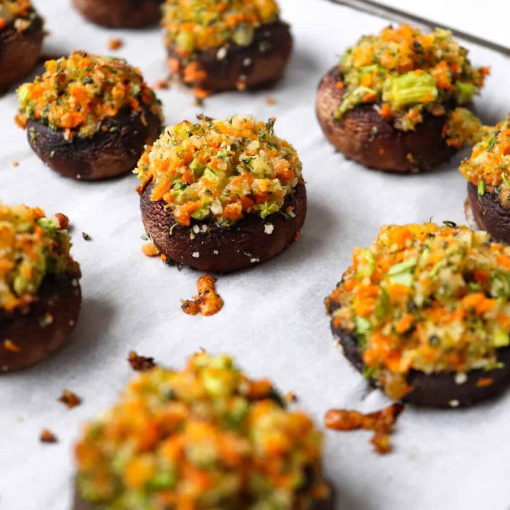 Vegetable Stuffed Mushrooms - Season & Thyme