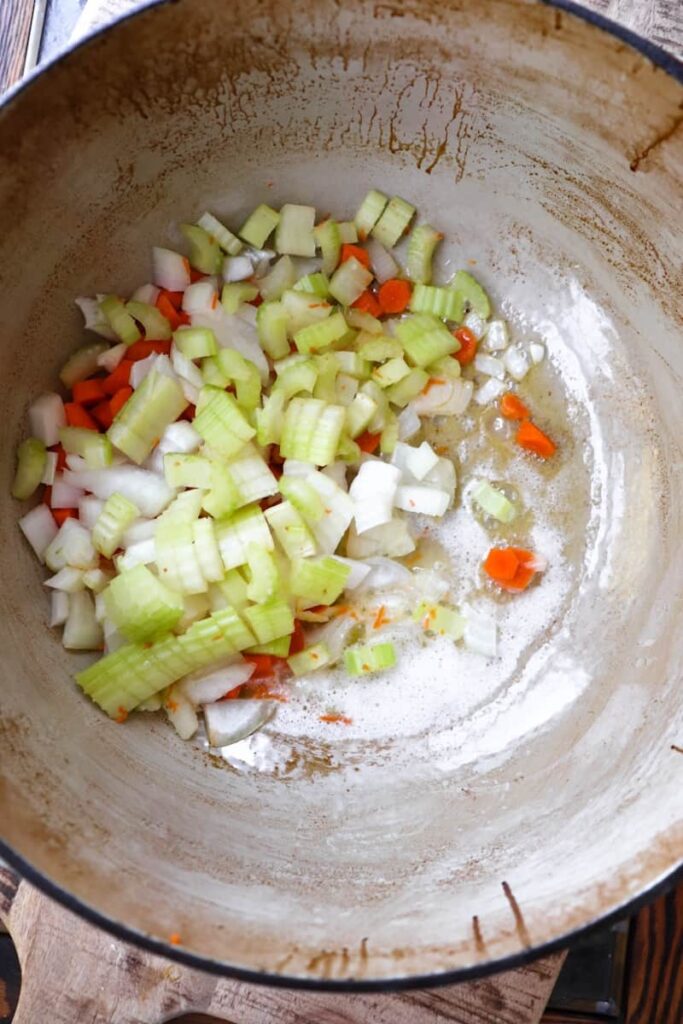 vegetarian rice soup process 1