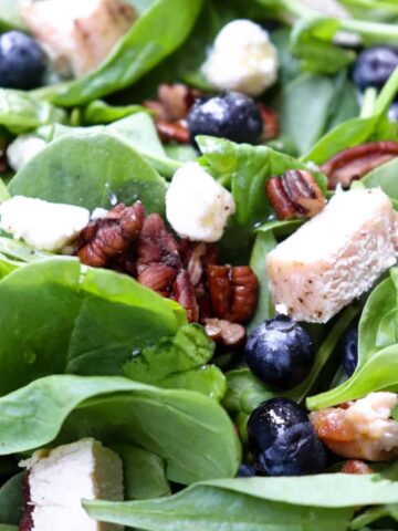 blueberry spinach salad featured