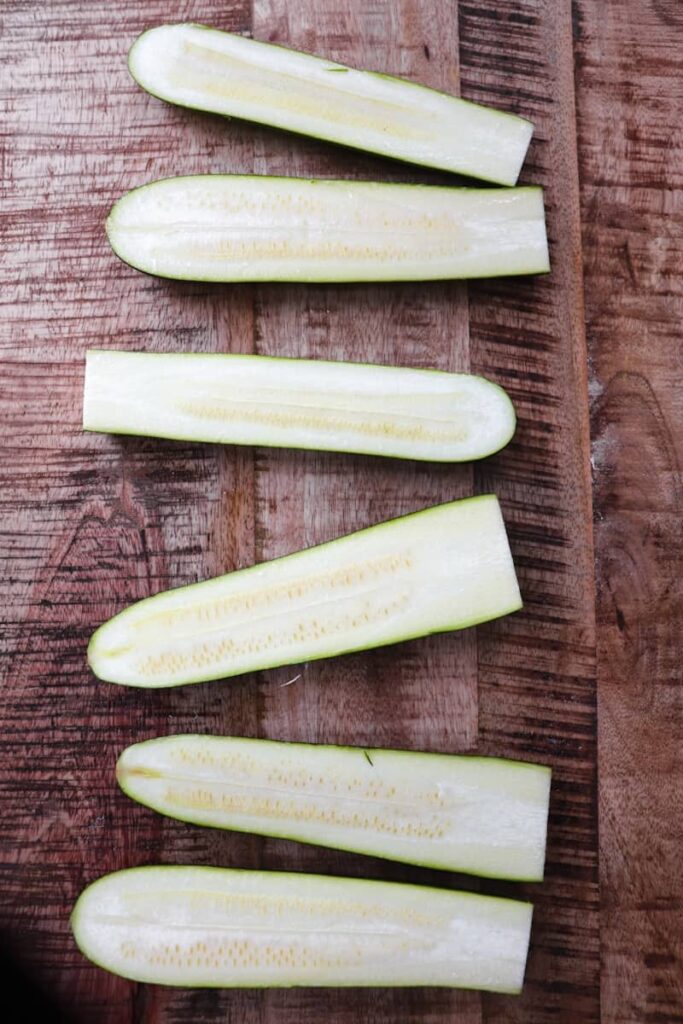 cut zucchini lengthwise