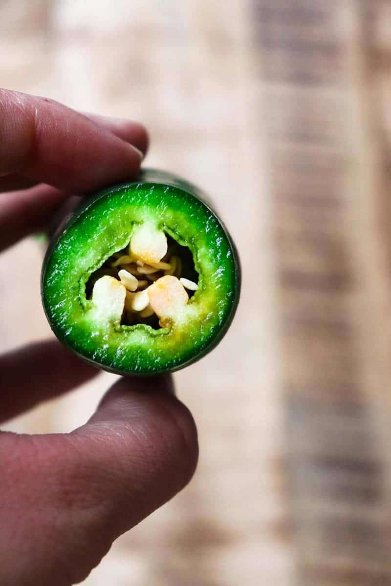 cut jalapeno showing the inside and why a jalapeno is fruit