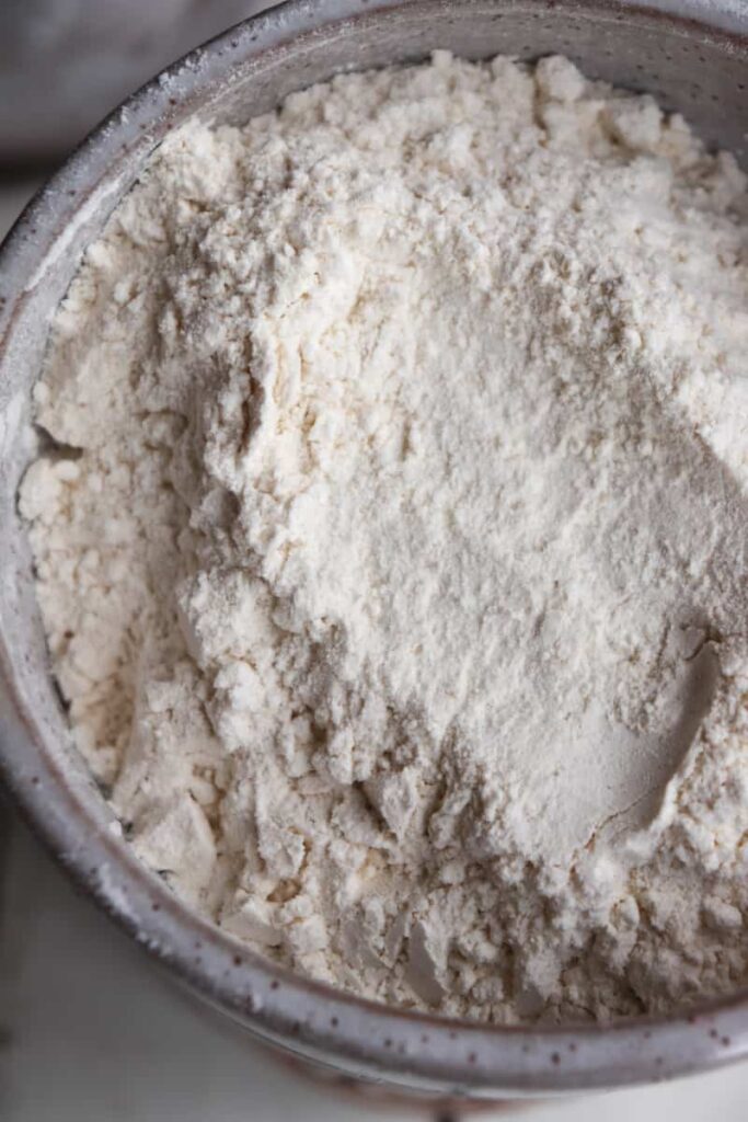 up close photo of plain all purpose flour