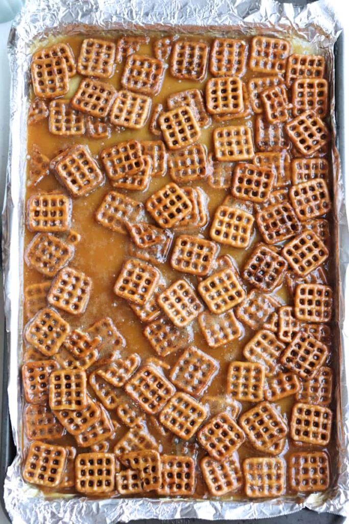 pretzels covered in caramel