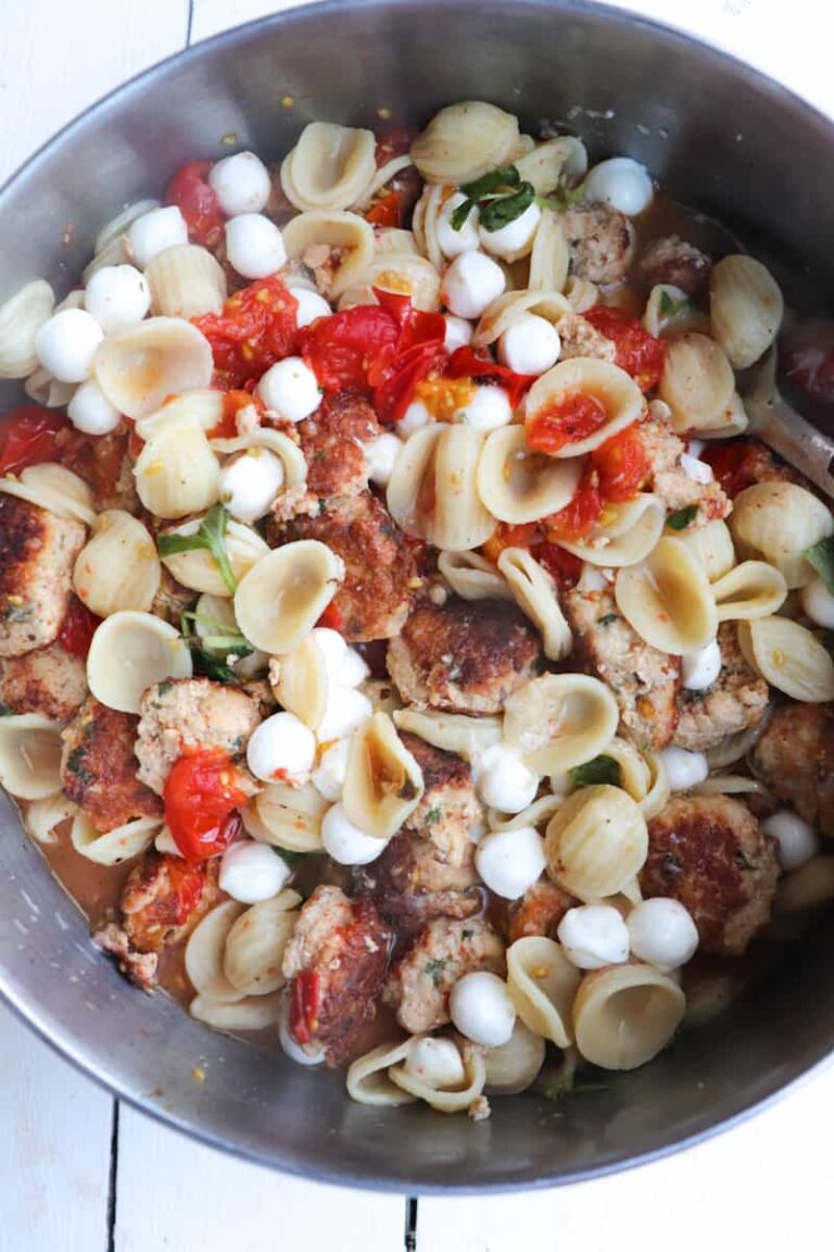Orecchiette with Baby Chicken Meatballs Season & Thyme