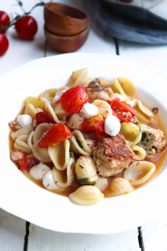 Orecchiette with Baby Chicken Meatballs Season & Thyme