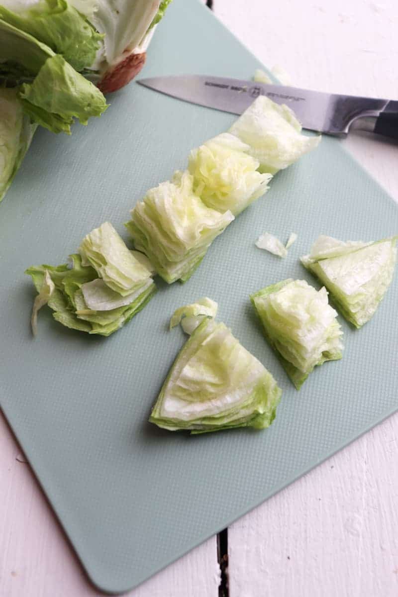 iceberg lettuce cut into chunks