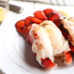 air fryer lobster tails on a plate