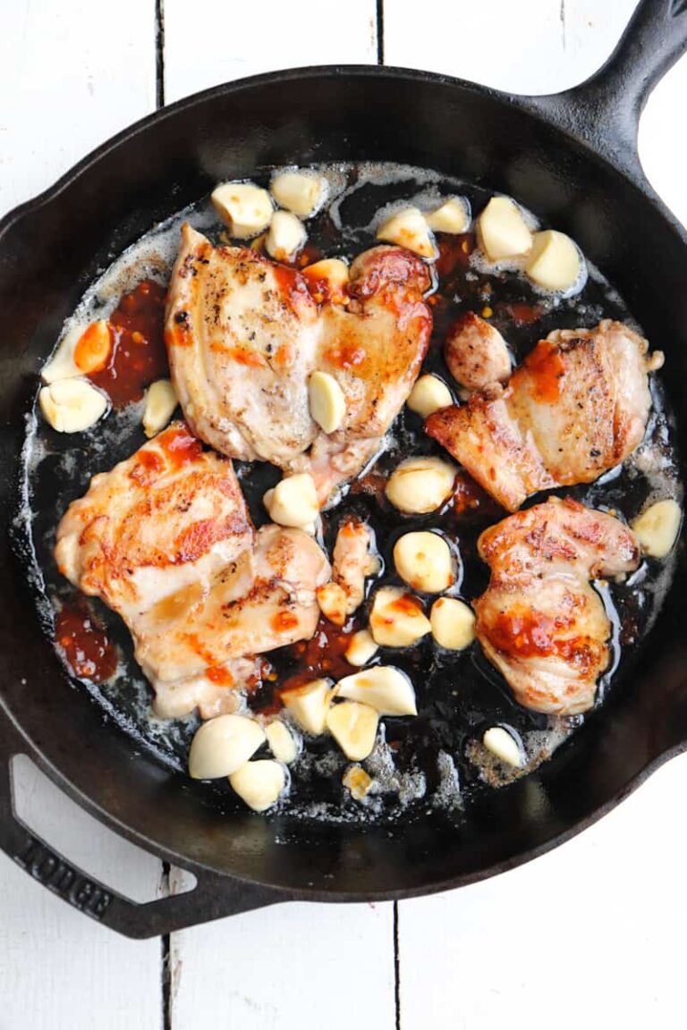 Cast Iron Chicken Thighs with Garlic Season & Thyme