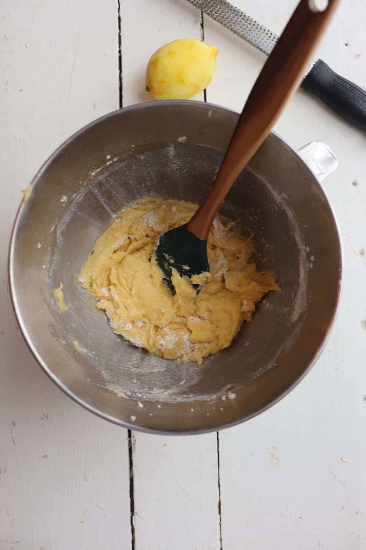 cake batter after eggs are fully incorporated