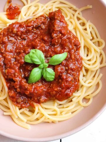 finished venison ragu spaghetti sauce