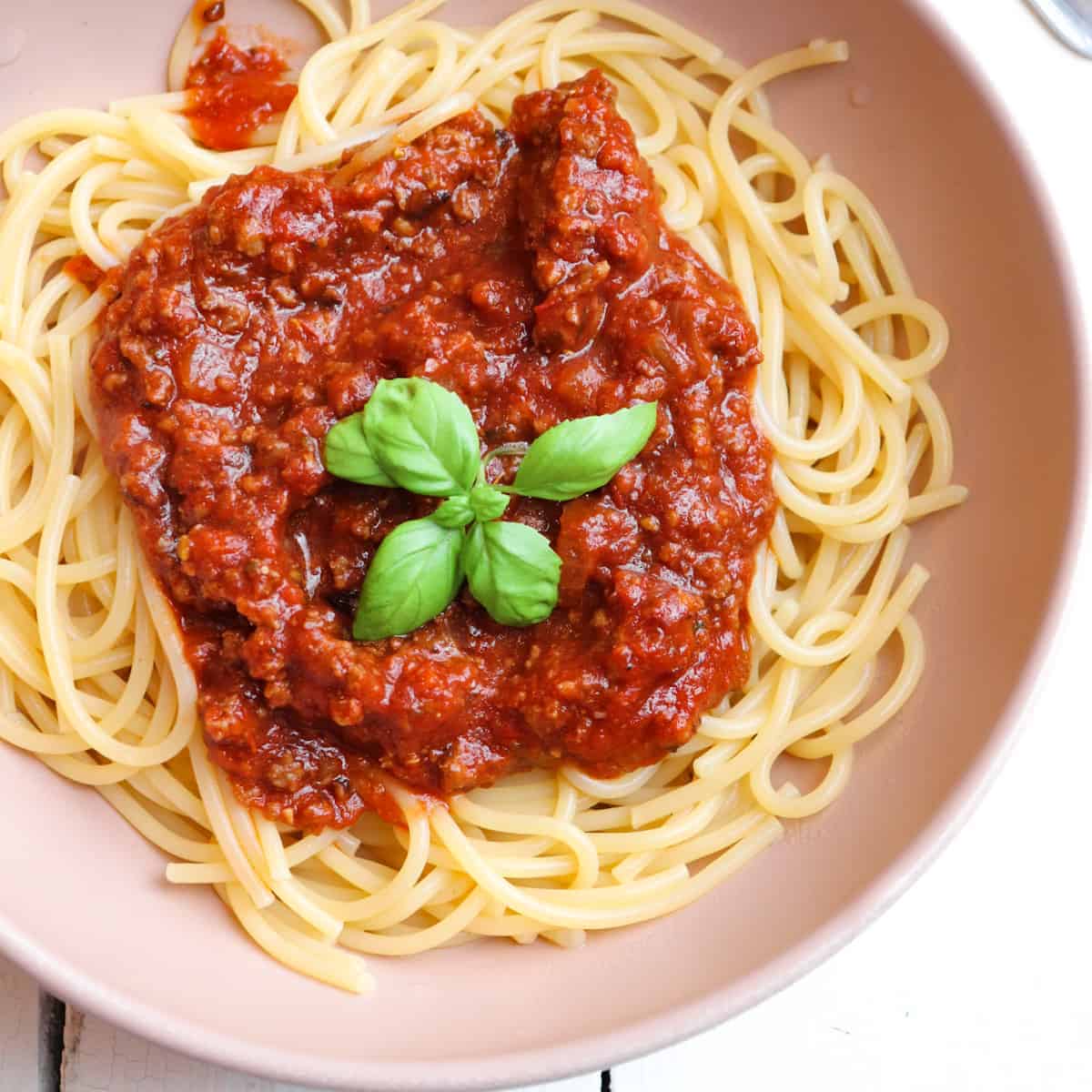 finished venison ragu spaghetti sauce