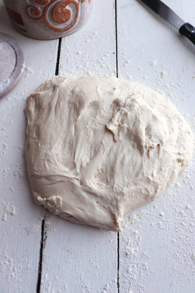dough on a floured surface