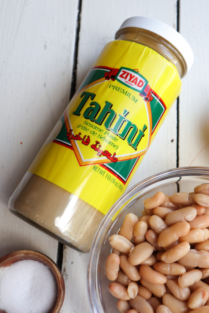 tahini paste in a glass jar