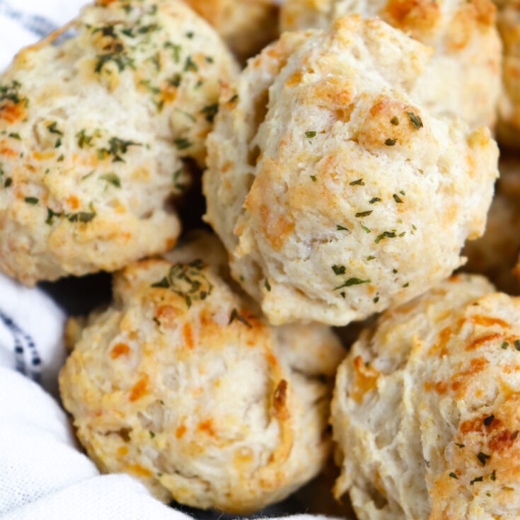 easy cheese biscuits topped with parsley.