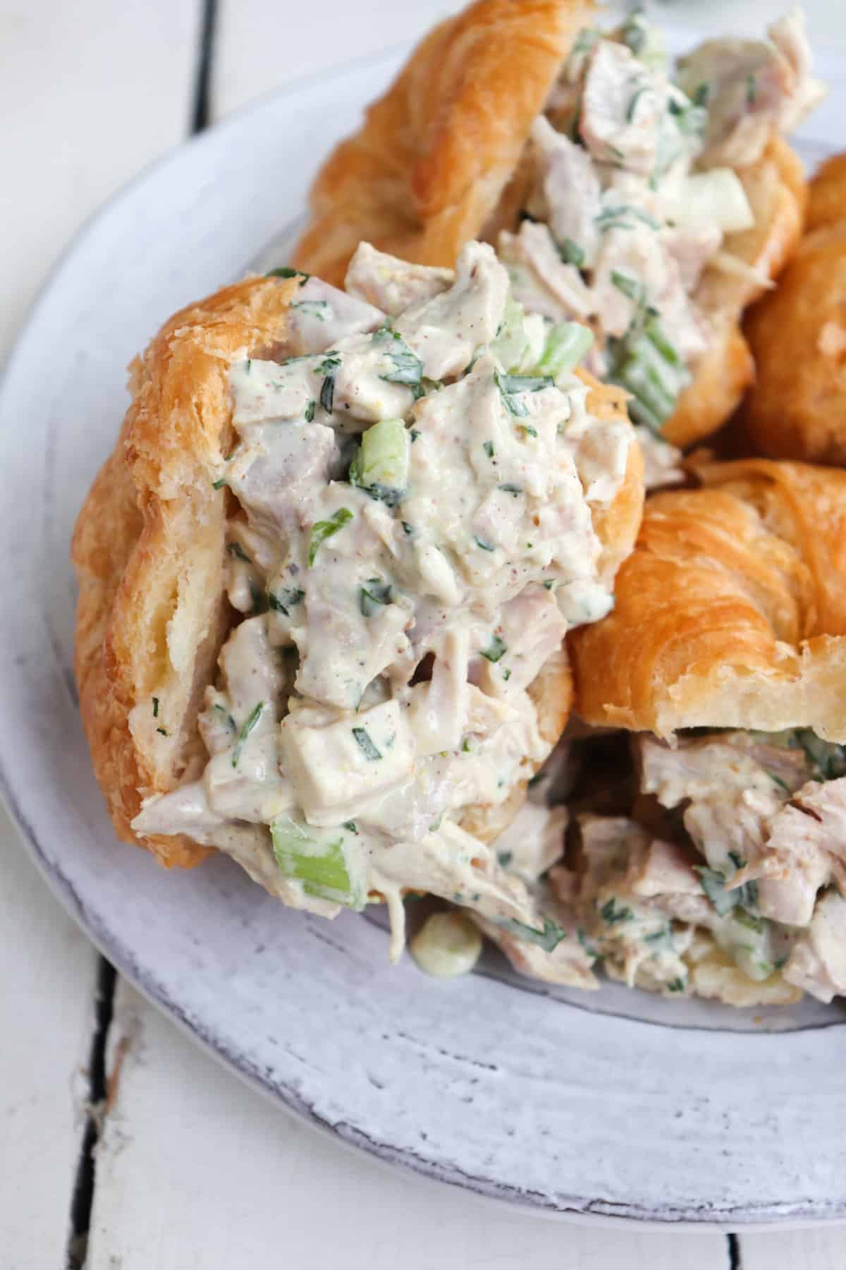 tarragon chicken salad on rolls.