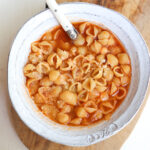 bowl of mexican sopita with a spoon.