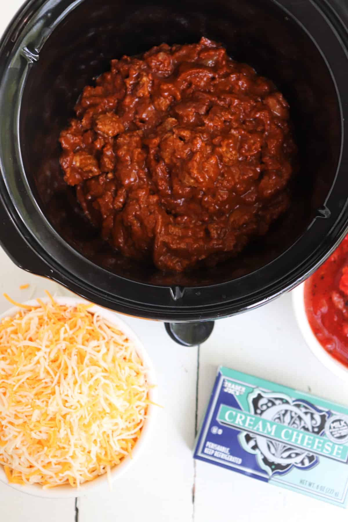 chili in crockpot.