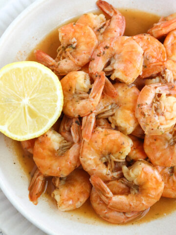 instant pot shrimp with cajun butter seasonings.