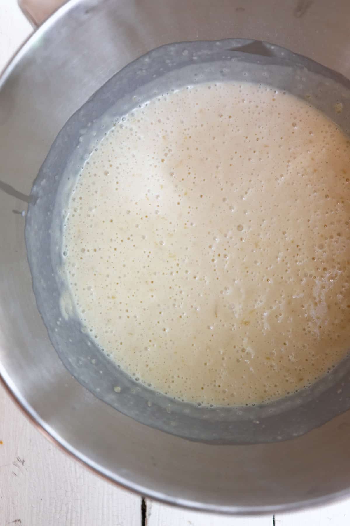bubbly pancake batter.