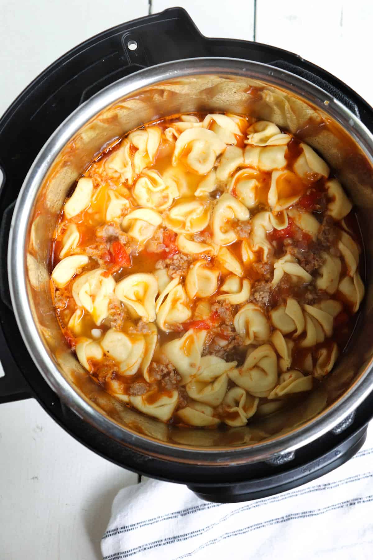 cooked tortellini in instant pot.