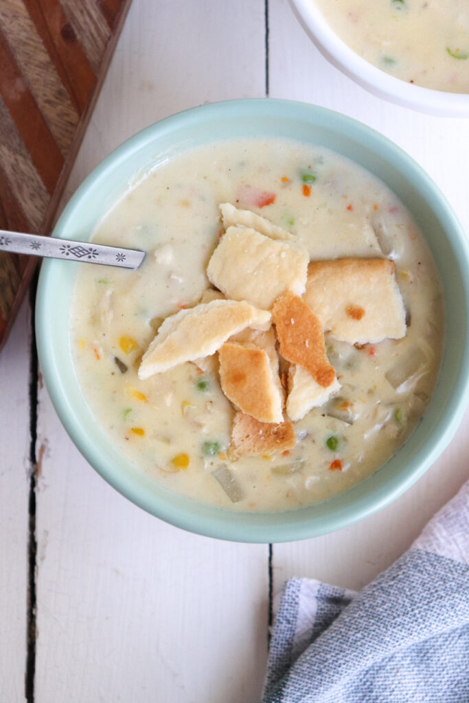 Potbelly Chicken Pot Pie Soup with Pie Crust Crumbles Season & Thyme