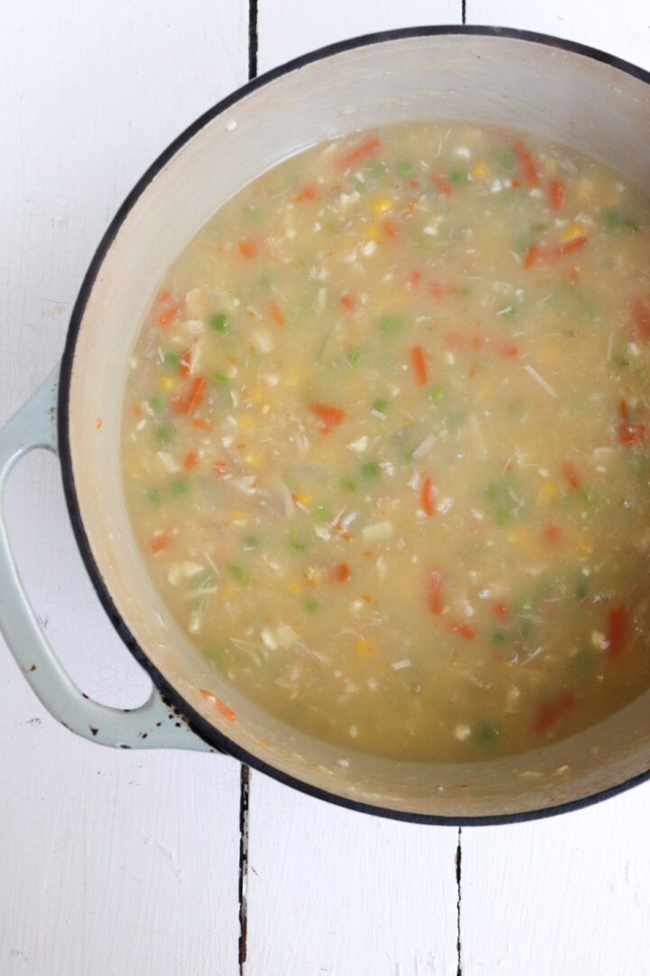 Potbelly Chicken Pot Pie Soup with Pie Crust Crumbles Season & Thyme
