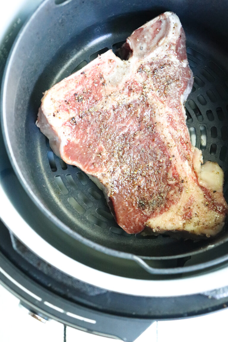 Air Fryer TBone Steak Season & Thyme