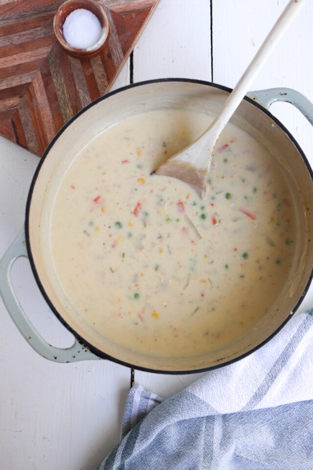 Potbelly Chicken Pot Pie Soup with Pie Crust Crumbles Season & Thyme