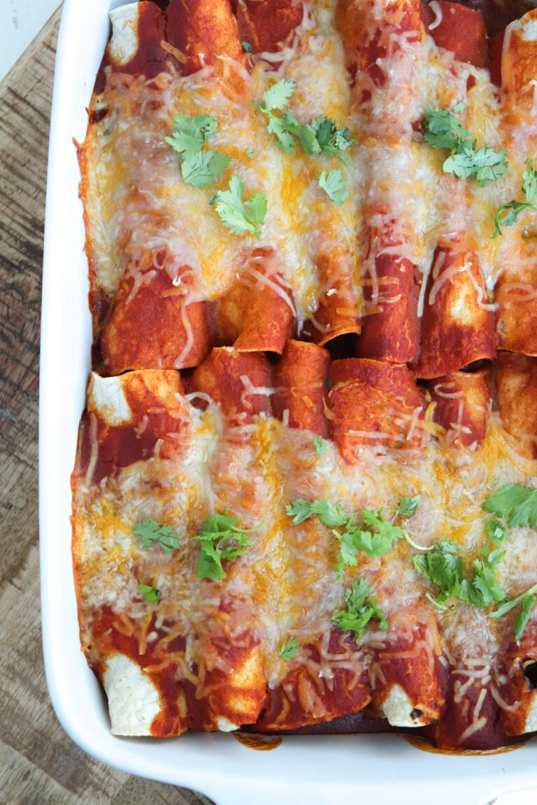 Shredded Chicken Enchiladas with Red Sauce - Season & Thyme