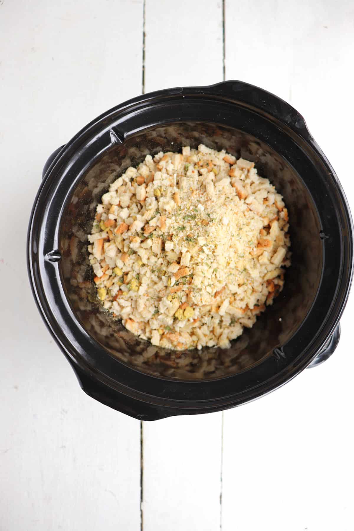 dry stuffing in crockpot.