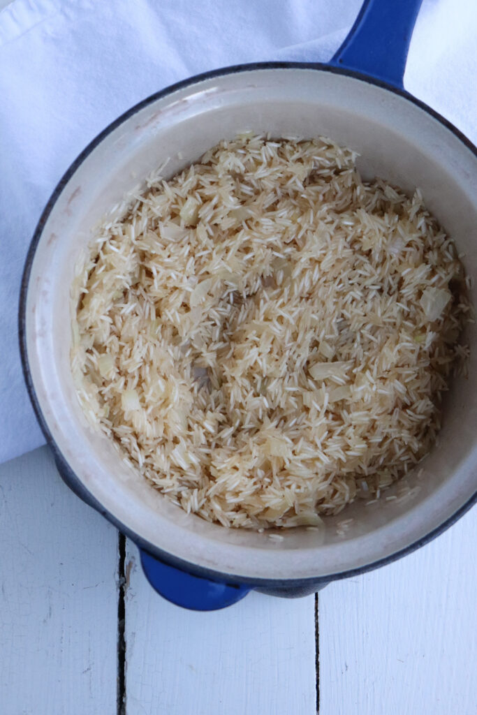 toasted basmati rice in butter.