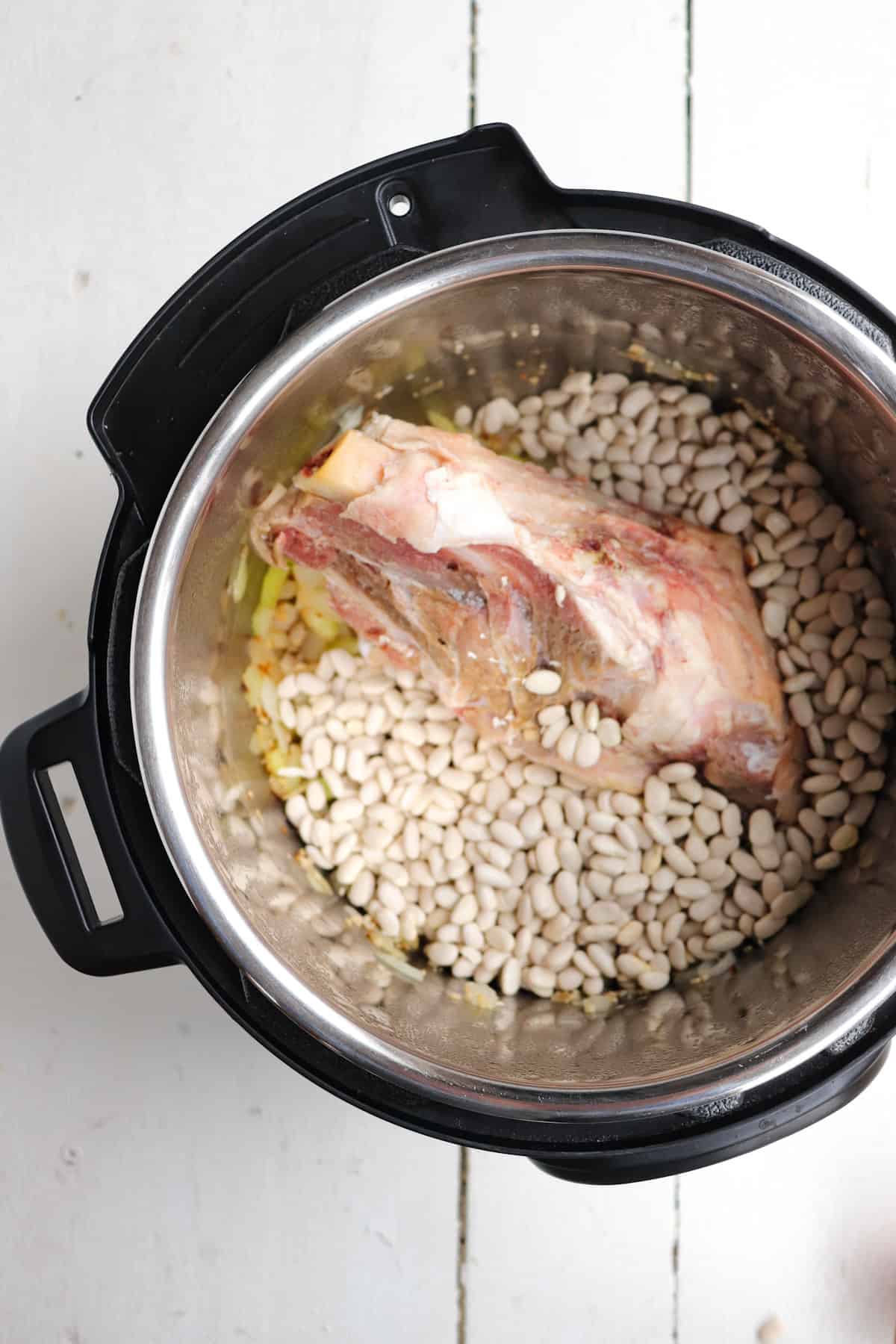 Pressure Cooker Ham and Beans Season Thyme