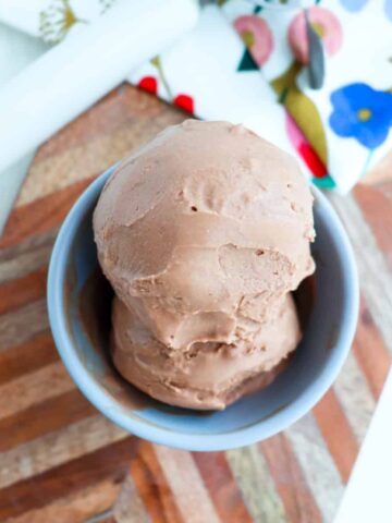 bowl of chocolate ice cream.