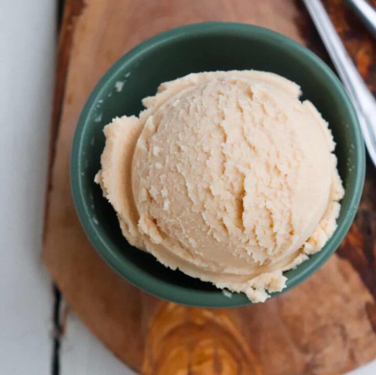 small scoop of ninja creami peanut butter ice cream.