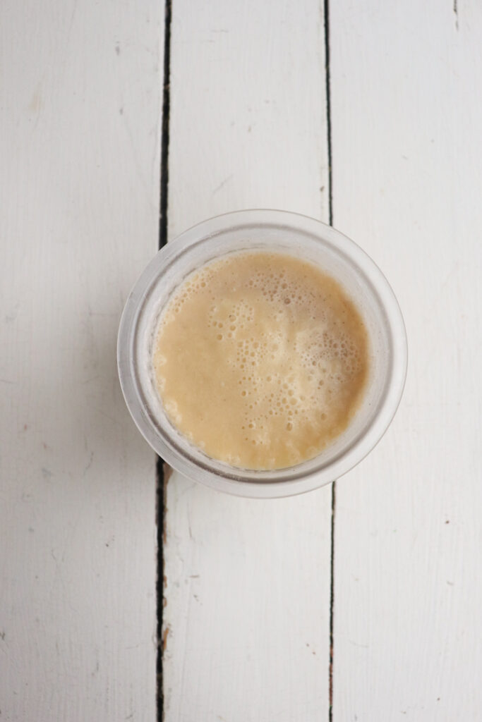 frozen vanilla cream base before it has been churned.