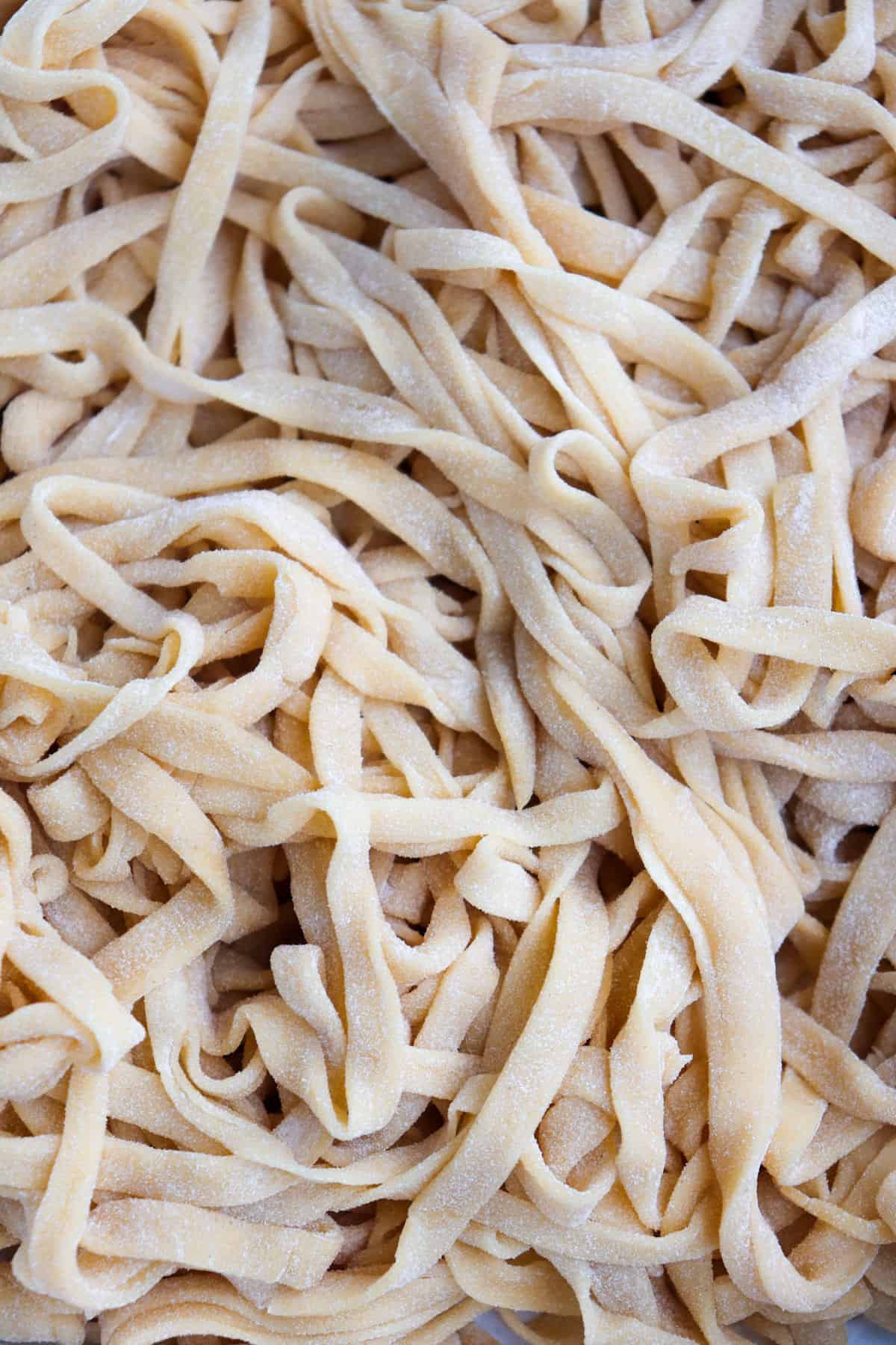 up close of lots of noodles.