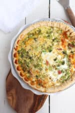 Ham and Broccoli Quiche with Frozen Pie Crust - Season & Thyme