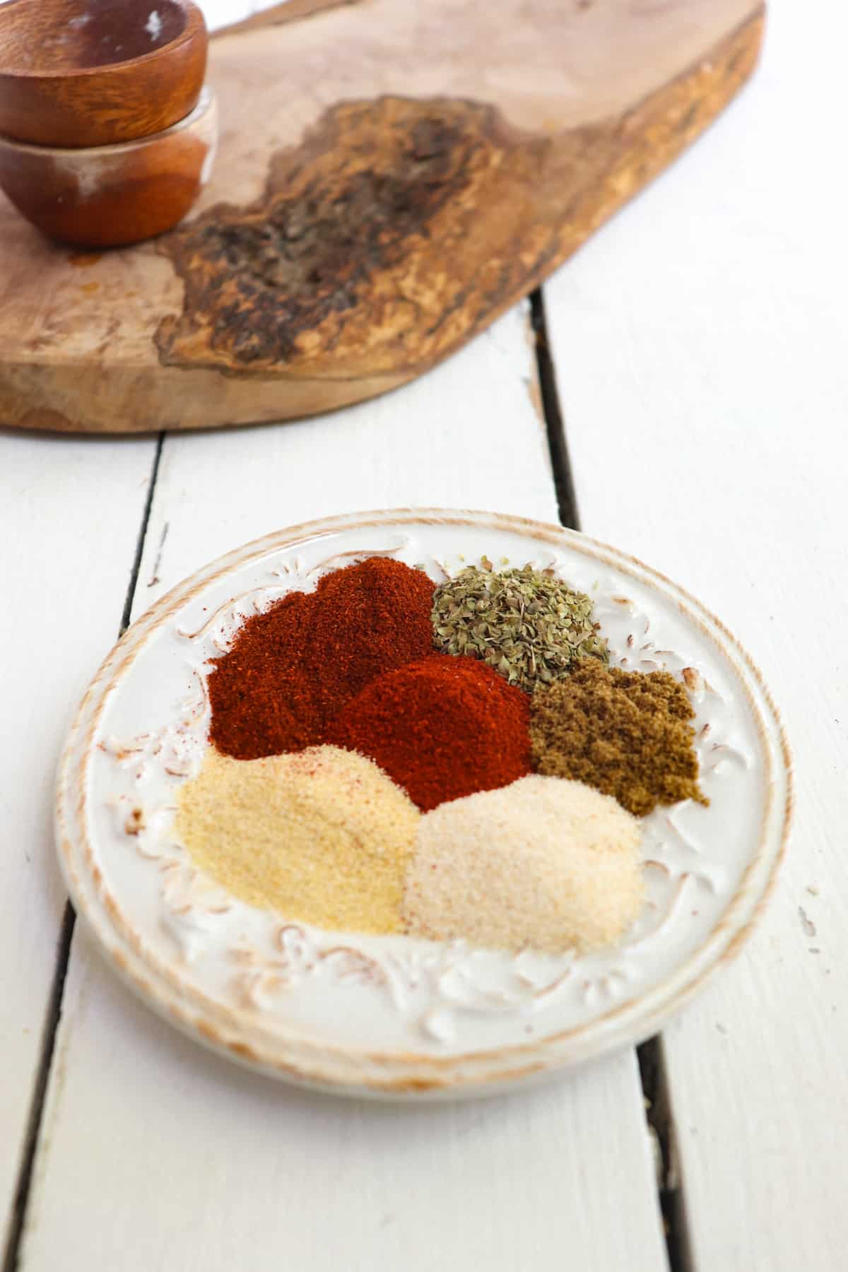 small plate of spices.