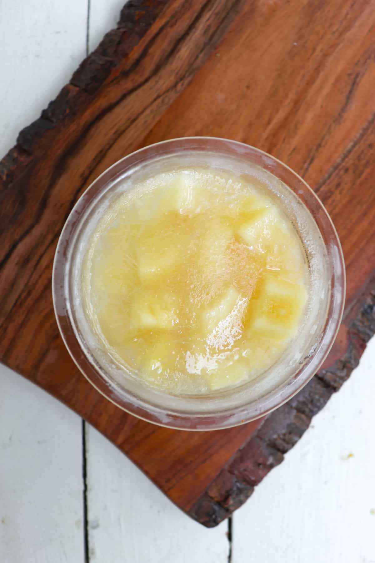 pineapple chunks frozen in pint.