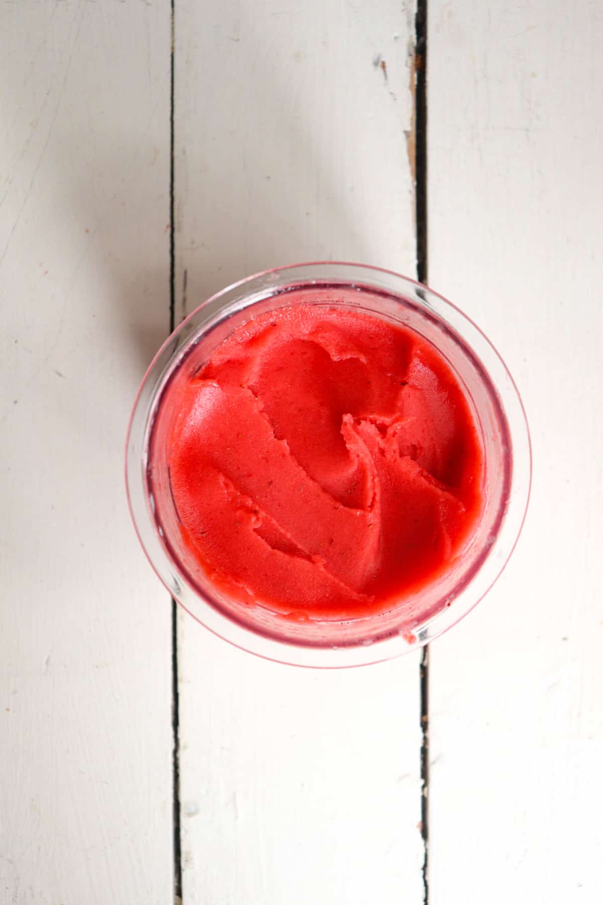 finished sorbet in pint container.