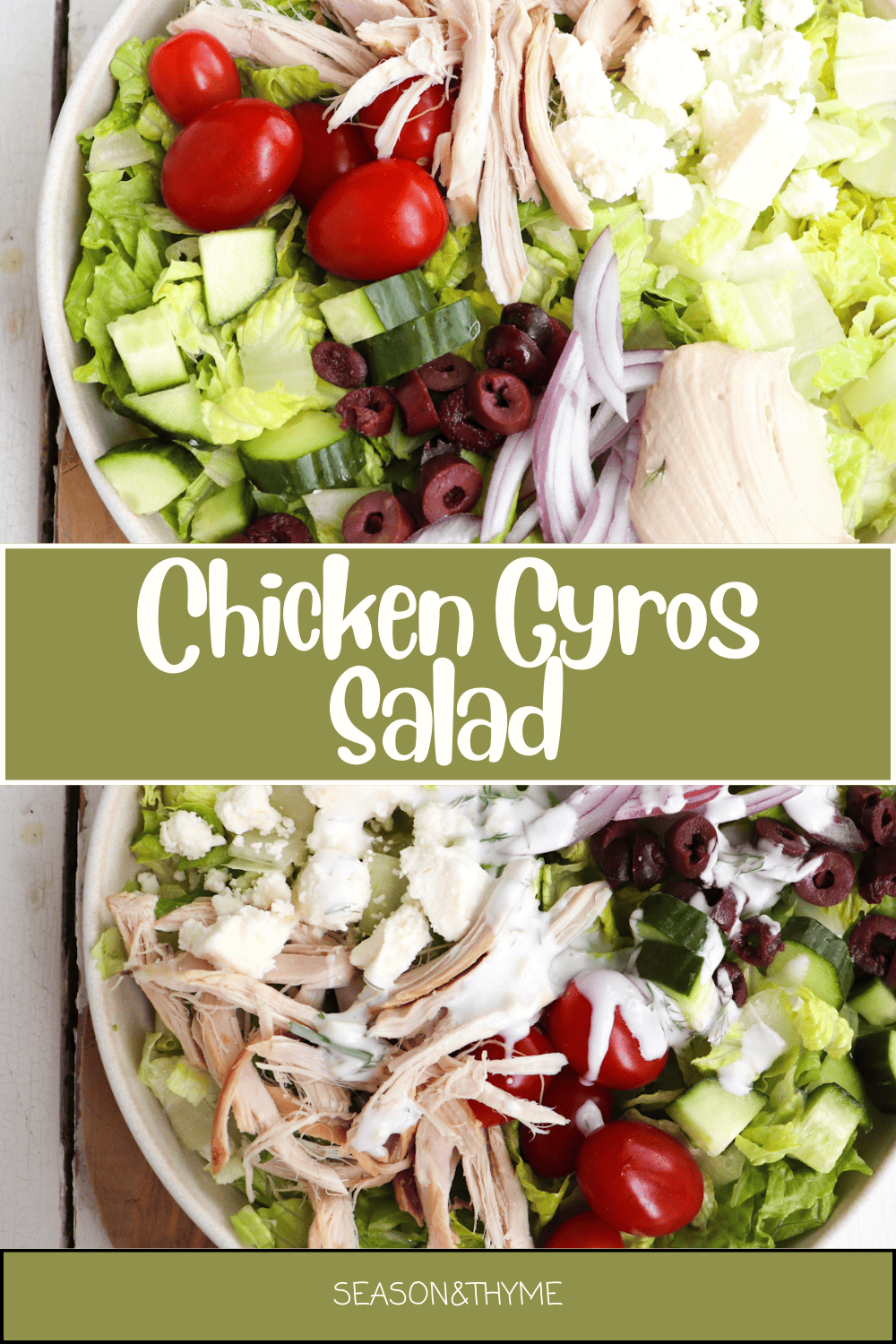 Gyros Salad with Chicken - Season & Thyme