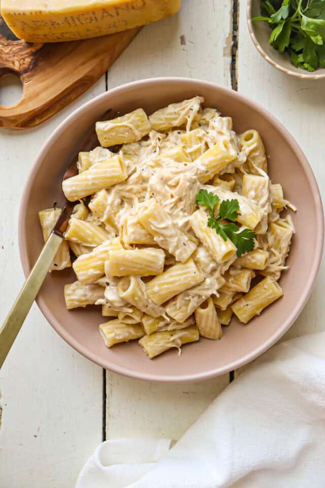 Garlic Parmesan Chicken and Pasta (Slow Cooker) - Season & Thyme