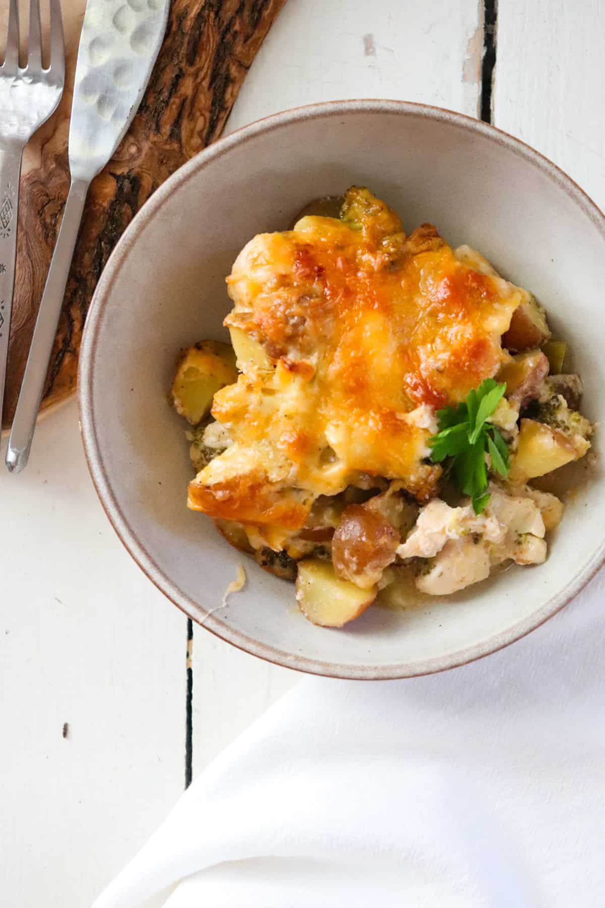 bowl of chicken casserole.